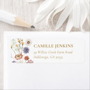 Wildflower Garden Bridal Shower Return Address Label