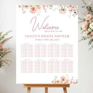 Wildflower Garden Bridal Shower  Seating Chart Foam Board