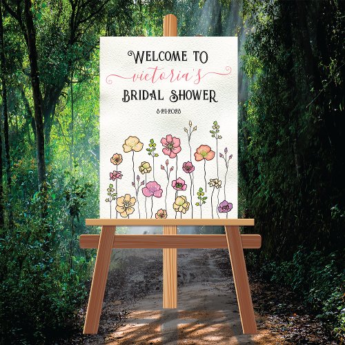 Wildflower Garden Bridal Shower Welcome Sign