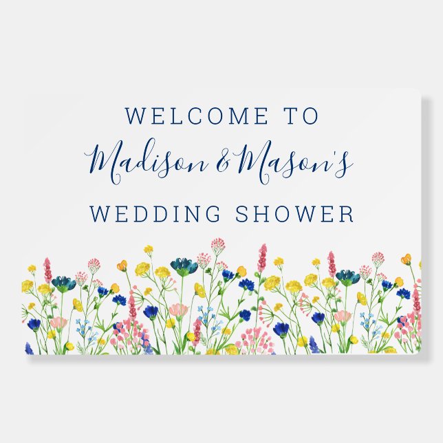 Wildflower Garden Bridal Shower Welcome Sign (Front)