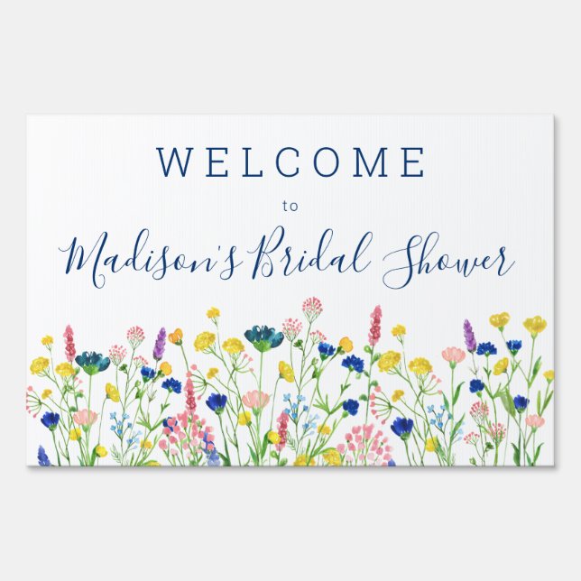 Wildflower Garden Bridal Shower welcome sign (Front)