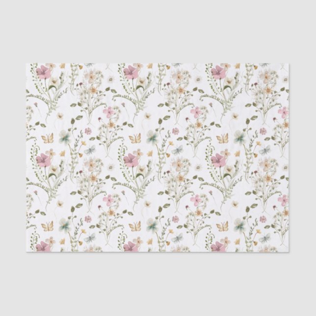 Wildflower Garden Butterfly  Tissue Paper (Front)