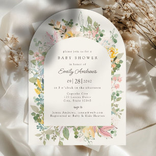 Wildflower Garden Charm   Baby Shower Invitation
