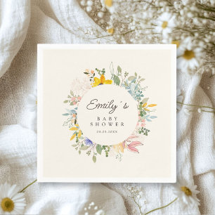 Wildflower Garden Charm   Baby Shower Welcome Napkins