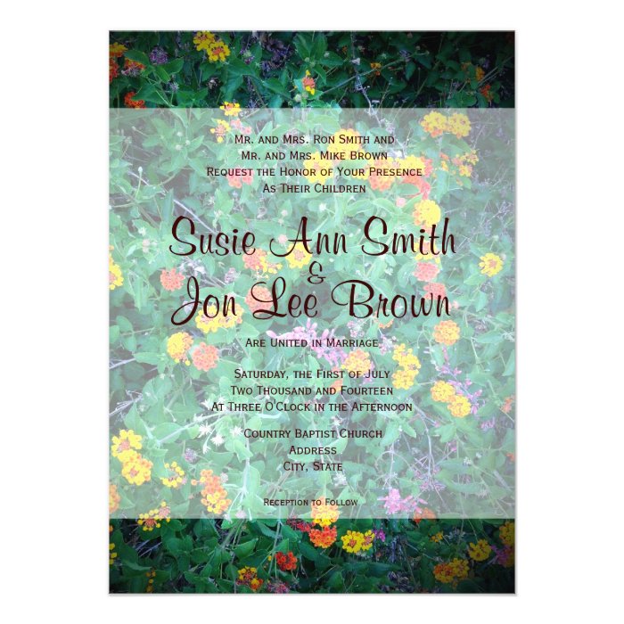 Wildflower Garden Country Wedding Invitations