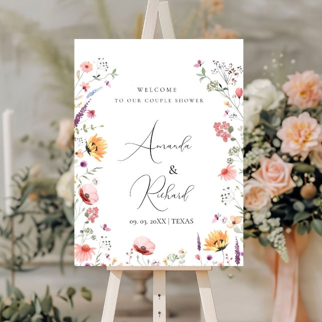Wildflower Garden Couple Shower Welcome Sign  (Creator Uploaded)