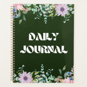 Wildflower Garden "Daily Journal" Vibrant Green Planner