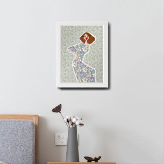 WildFlower Garden Dress Woman Fashion Illustration Framed Art