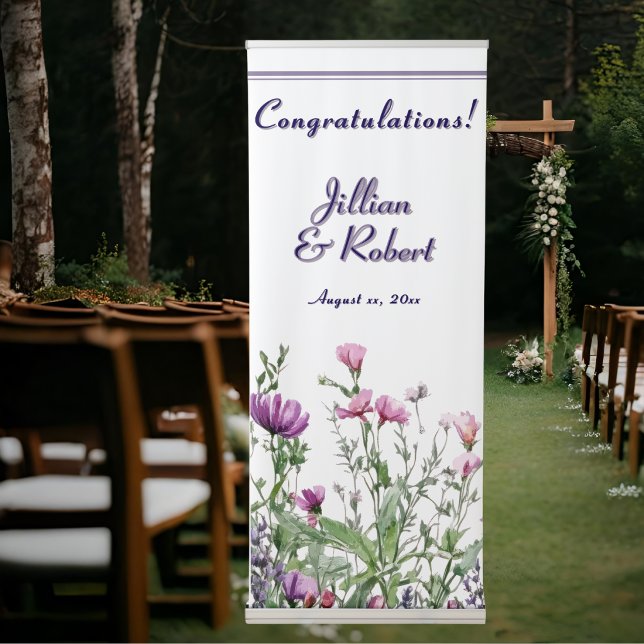 Wildflower Garden Elegant Wedding Retractable Banner (Wildflower Garden Elegant Wedding Retractable Banner)