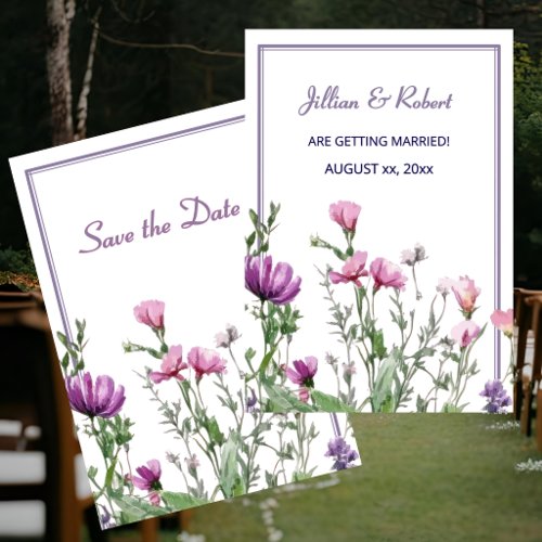 Wildflower Garden Elegant Wedding Save The Date