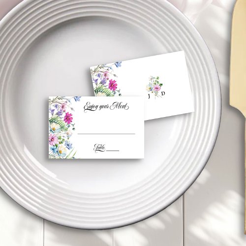 Wildflower Garden Enjoy Your Meal Wedding Place Card