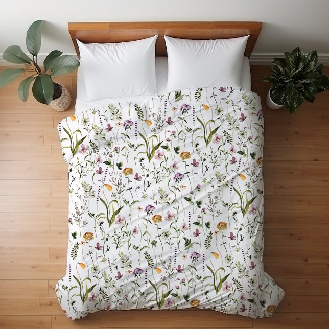 Wildflower Garden Floral Pattern  Duvet Cover (In situ bed)