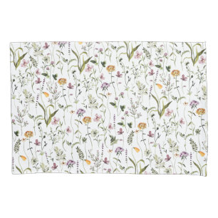 Wildflower Garden Floral Pattern Pillow Case
