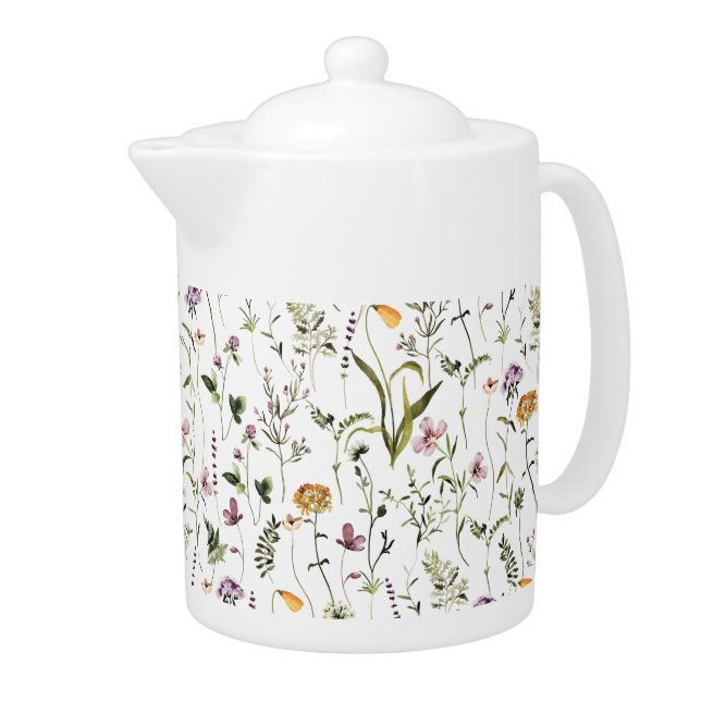 Wildflower Garden Floral Pattern  Teapot (Right)