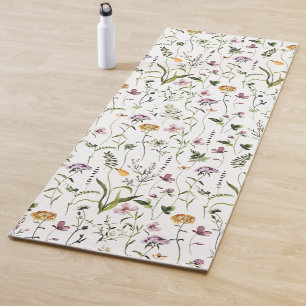 Wildflower Garden Floral Pattern Yoga Mat