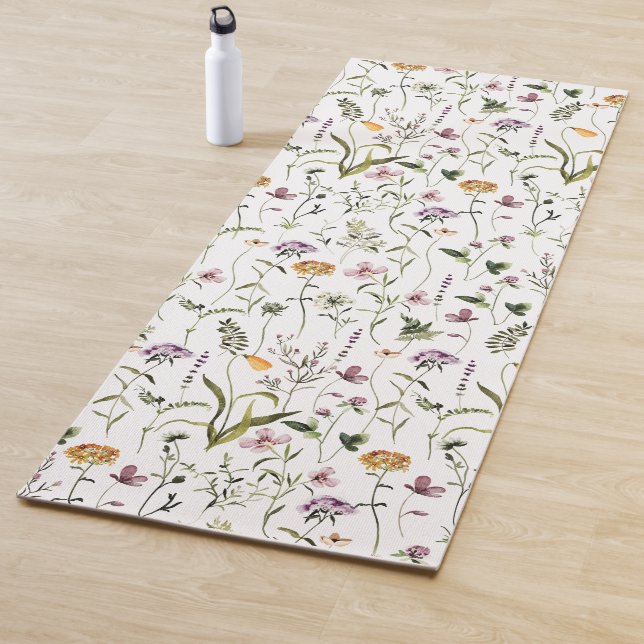 Wildflower Garden Floral Pattern  Yoga Mat (In Situ)