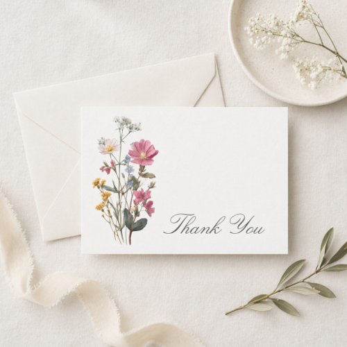 Wildflower Garden Floral Personalized Thank You Card