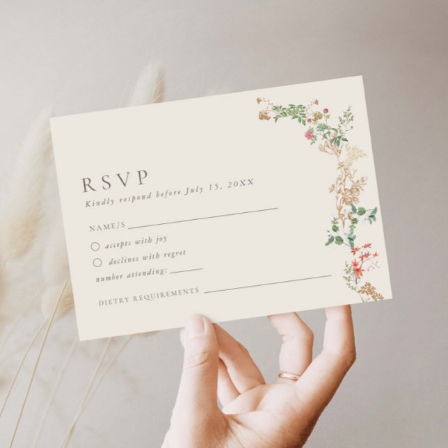 Wildflower Garden Floral Wedding RSVP Card (Creator Uploaded)