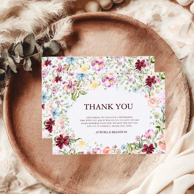 Wildflower Garden Floral Wedding Thank You Card (Creator Uploaded)