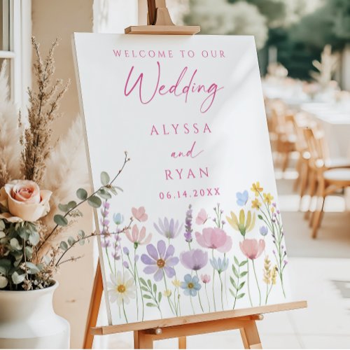 Wildflower Garden Floral Wedding Welcome Foam Board