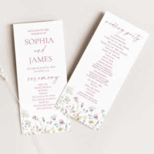 Wildflower Garden Floral Wild Flowers Wedding Program
