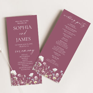 Wildflower Garden Floral Wild Flowers Wedding Program