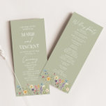 Wildflower Garden Floral Wild Flowers Wedding Program<br><div class="desc">This is a Green Wildflower Garden Floral Wild Flowers Wedding Program!</div>