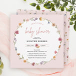 Wildflower Garden Girl Baby Shower Invitation<br><div class="desc">Celebrate your baby arrival with this Little Wildflower Floral Baby Shower invitation! The design is perfect for any baby shower,  and comes with matching labels to share the happy news.</div>