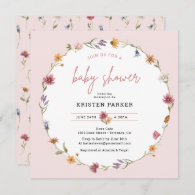 Wildflower Garden Girl Baby Shower Invitation