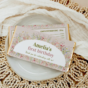 Wildflower Garden Girl Birthday Hershey Bar Favors