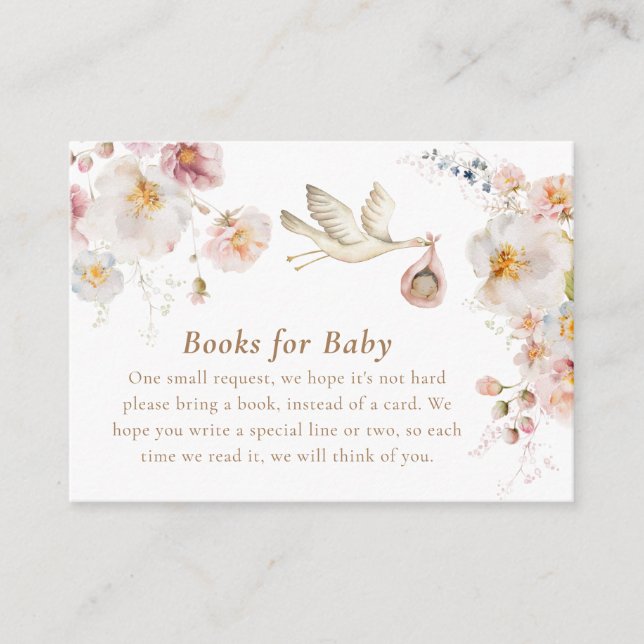 Wildflower Garden Girl Books for Baby Enclosure Card (Front)