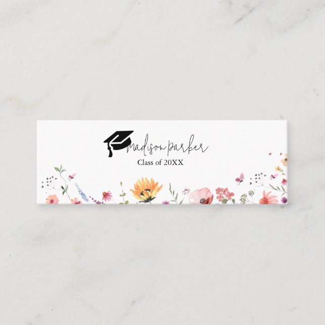Wildflower Garden Graduation Name Card (Front)