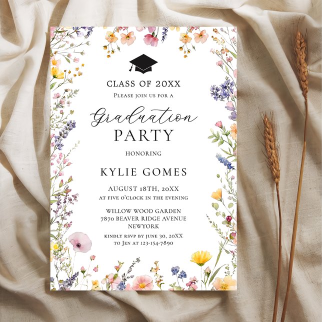 Wildflower Garden Graduation Party Invitation (Creator Uploaded)