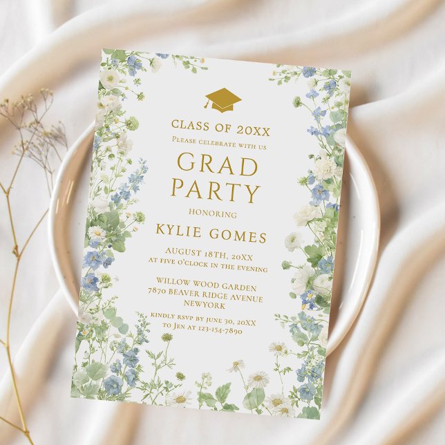 Wildflower Garden Graduation Party Invitation (Creator Uploaded)