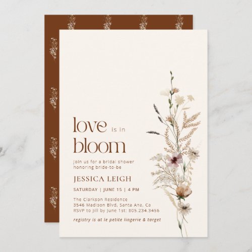 Wildflower Garden Love is In Bloom Bridal Shower Invitation