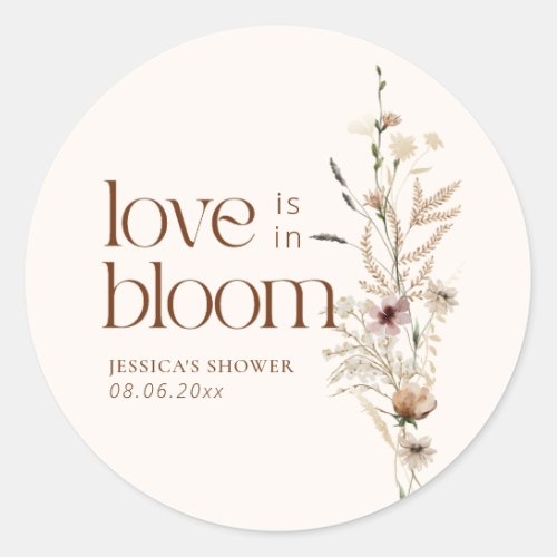 Wildflower Garden Love is In Bloom Classic Round Sticker
