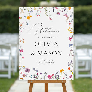 Wildflower Garden Modern Elegant Wedding Welcome Foam Board