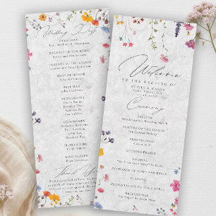 Wildflower Garden Modern Ivory Wedding Program