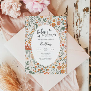 Wildflower Garden Party Gender Neutral Baby Shower Invitation