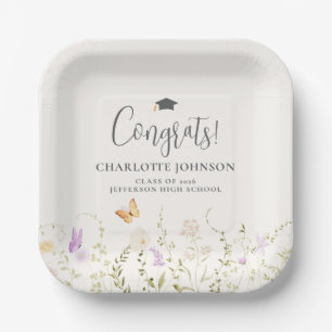 Wildflower Garden Party Graduation Tableware Paper Plates