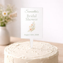 Wildflower Garden Party Personalized Event Cake Topper
