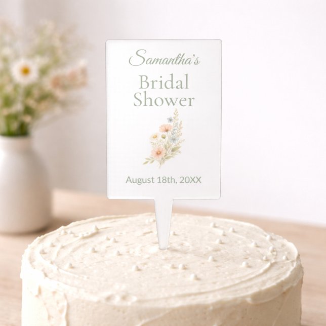 Wildflower Garden Party Personalized Event Cake Topper (Creator Uploaded)