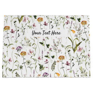 Wildflower Garden Pattern Custom Gift Bag