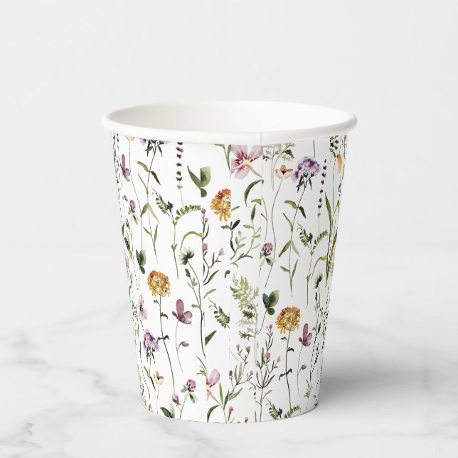Wildflower Garden Pattern  Paper Cups (Right)