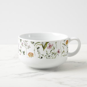 Wildflower Garden Pattern Soup Mug
