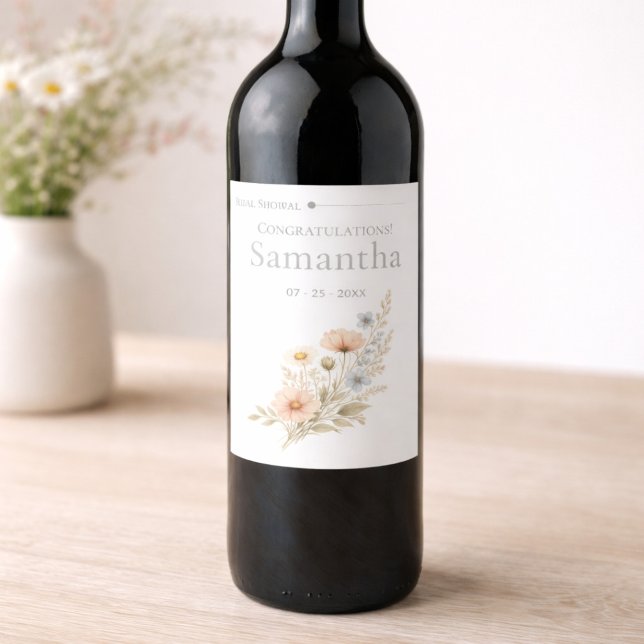 Wildflower Garden Personalized Event Wine Label (Creator Uploaded)