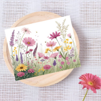 Wildflower Garden Postcard – Pink, Yellow & Purple