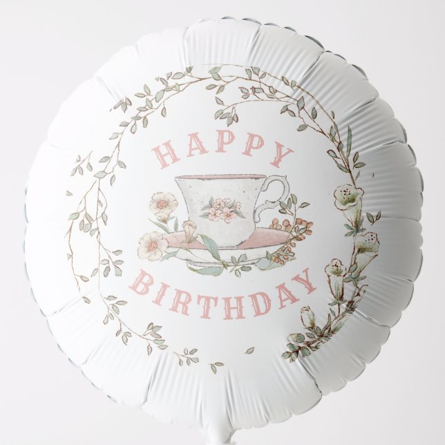 Wildflower Garden Tea Party Mylar Balloon (Front)