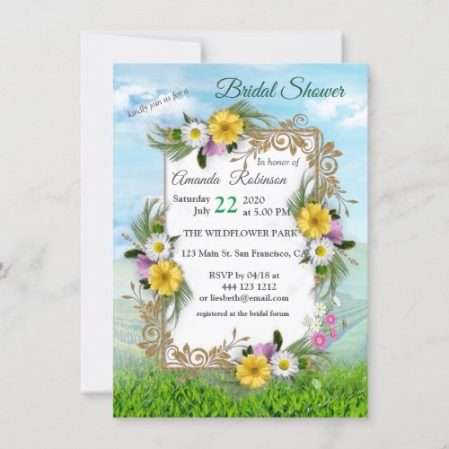 Wildflower Garden Under a Sunny Sky Invitation