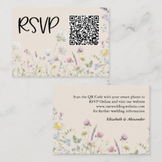 Wildflower Garden Warm Earthy Tone Wedding RSVP Enclosure Card